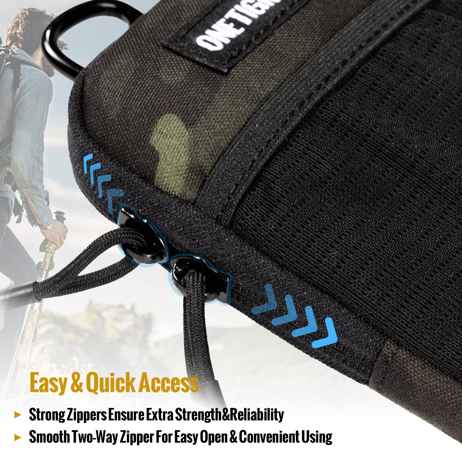 MOLLE Phone Pouch 丨 Heavy-duty carabiners & YKK zippers