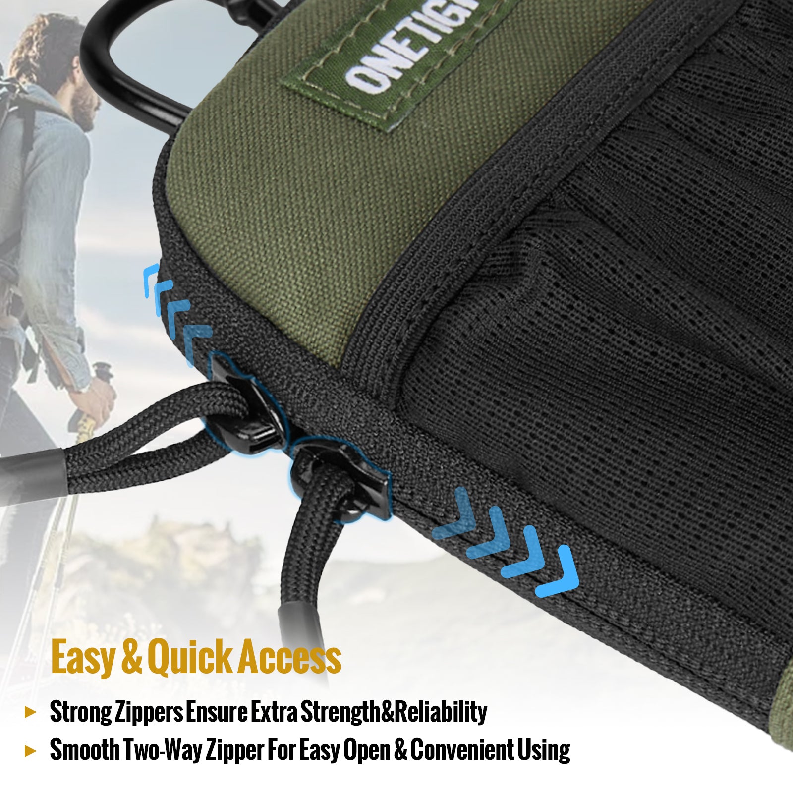MOLLE Phone Pouch 丨 Heavy-duty carabiners & YKK zippers