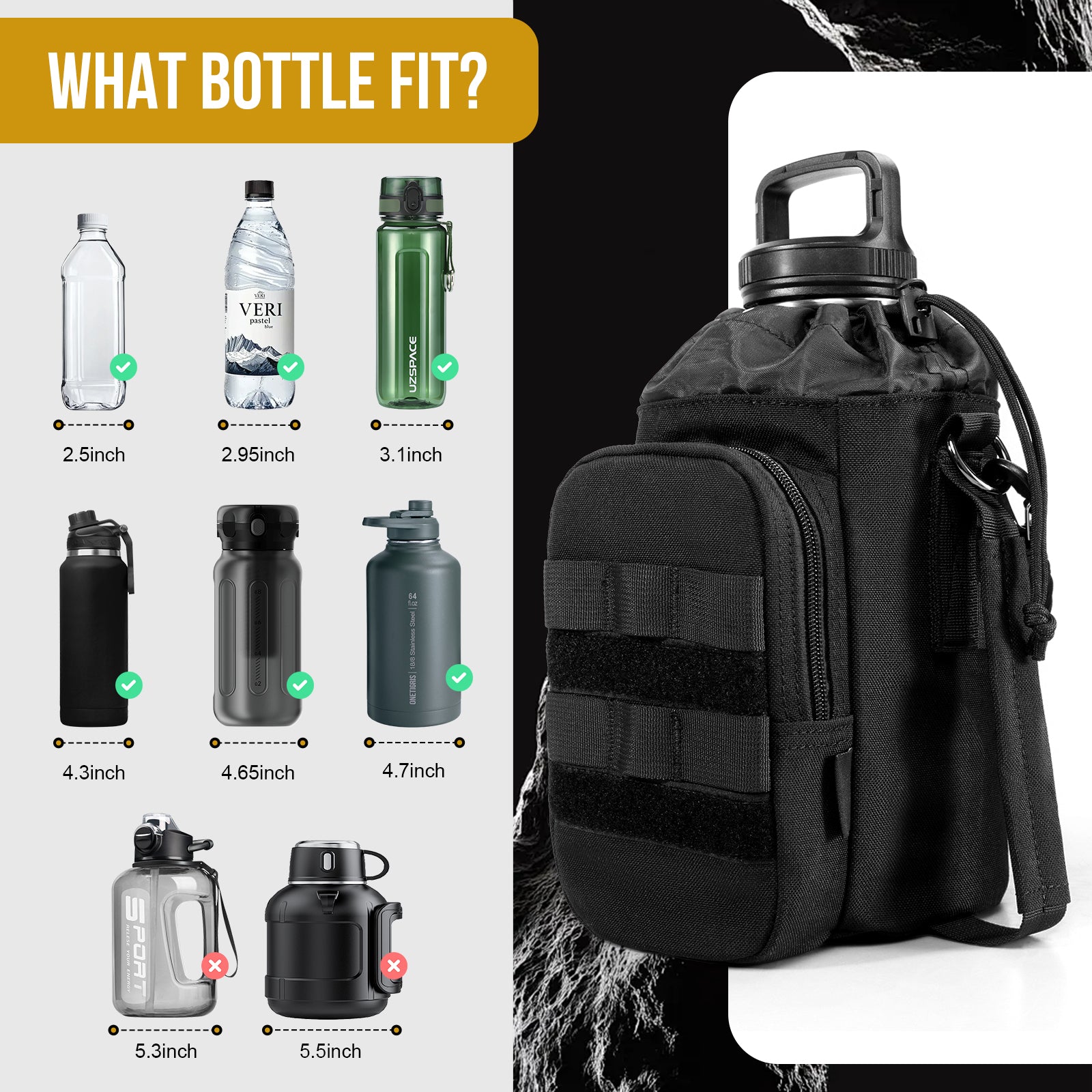 64oz Water Bottle Sleeve 09丨Multi-Carry & Smart Storage