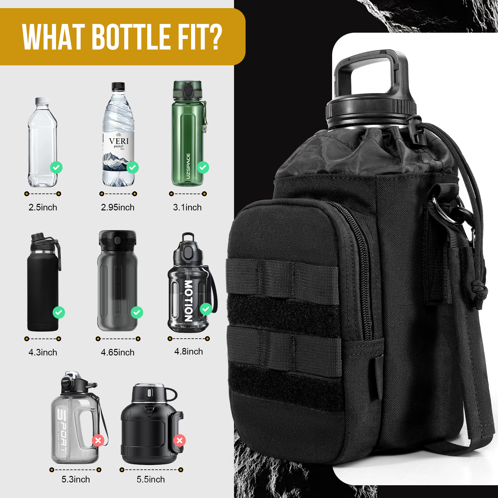 Water Bottle Pouch 09丨MOLLE System & 64oz