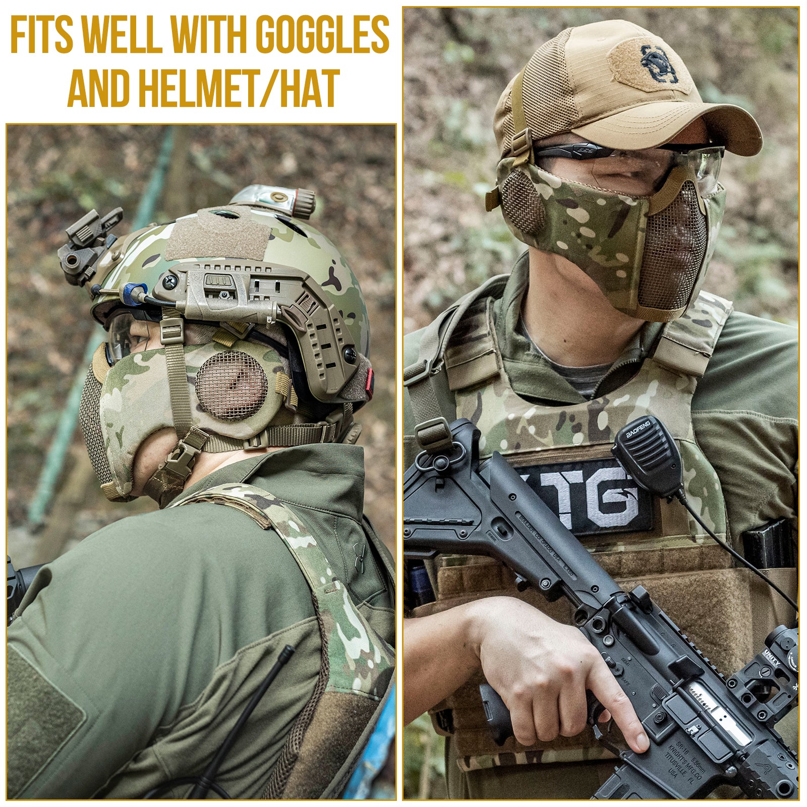 RAGE Airsoft Mask 05 丨 With Ear protection & foldable
