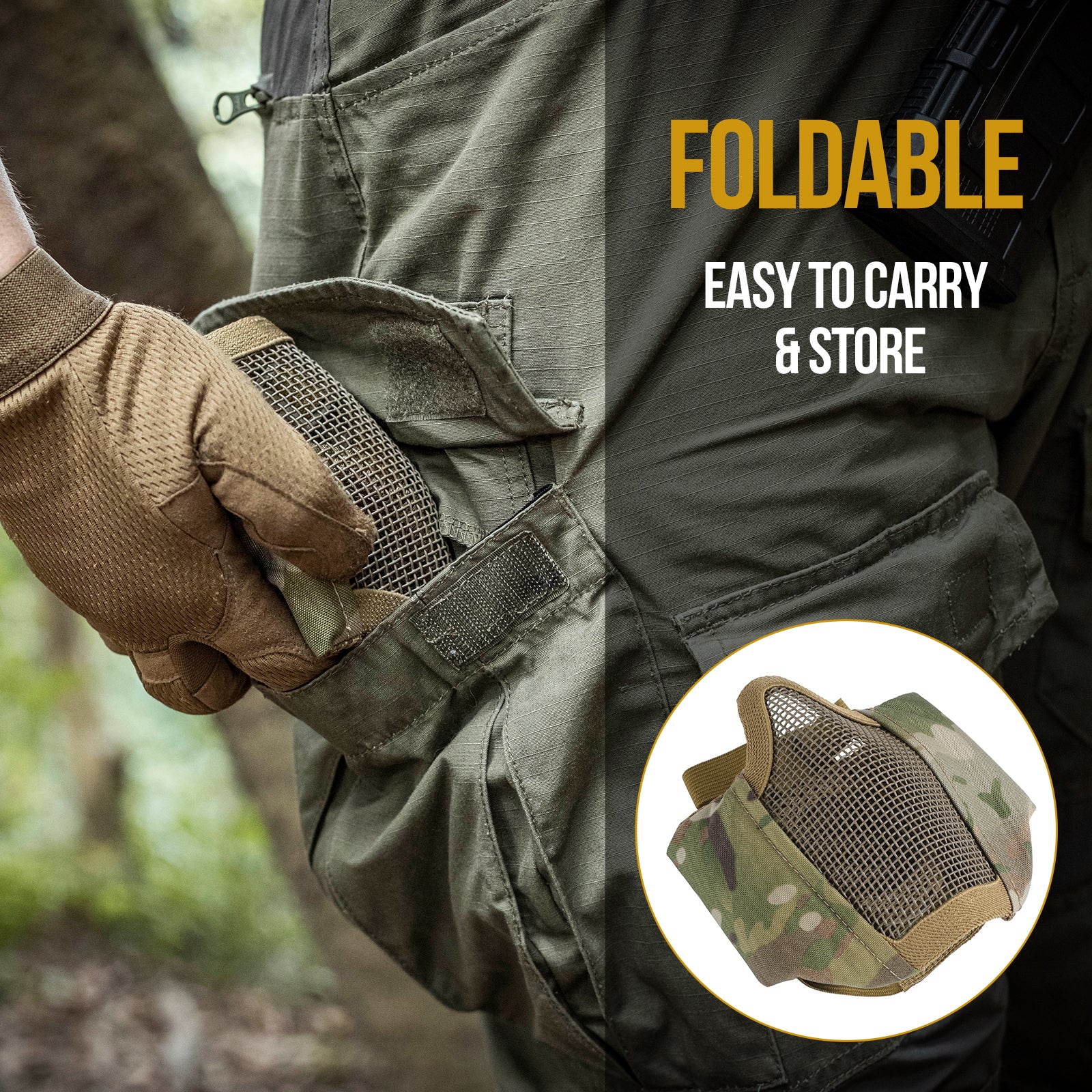 RAGE Airsoft Mask 05 丨 With Ear protection & foldable