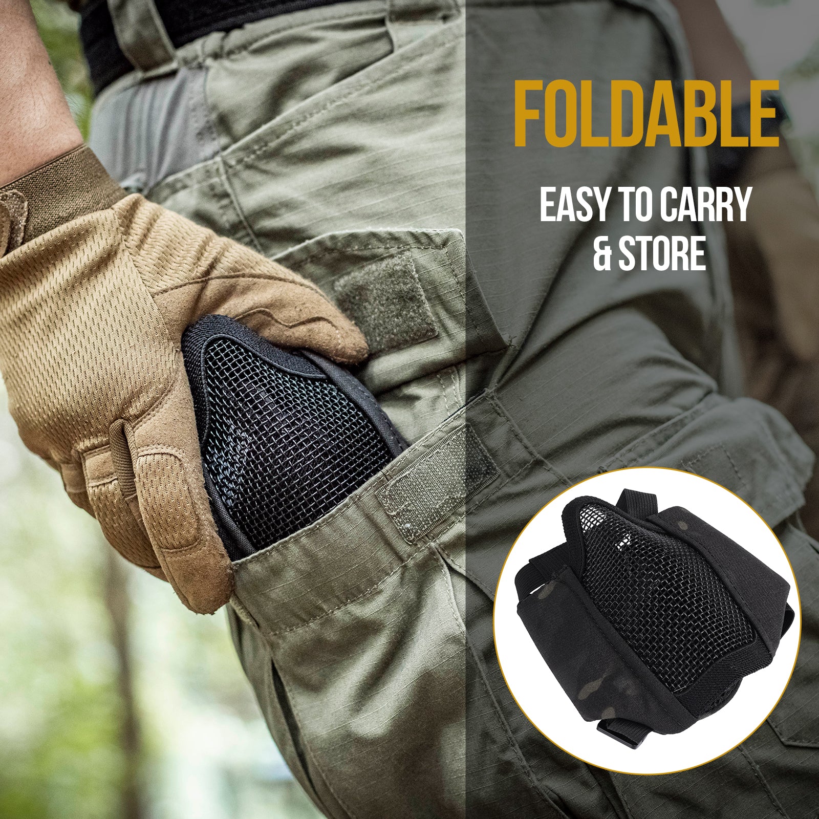 RAGE Airsoft Mask 05 丨 With Ear protection & foldable