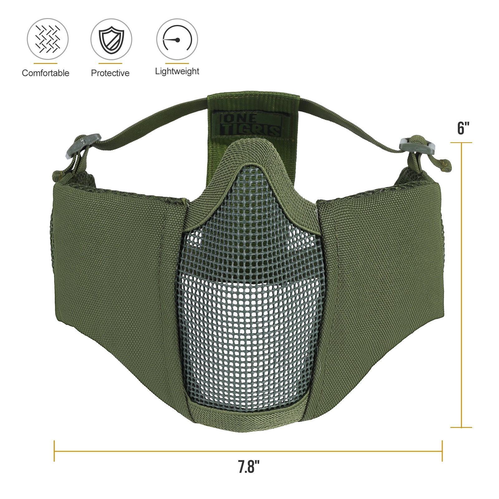 OneTigris Foldable Mesh Mask with Ear Protection | Tactical