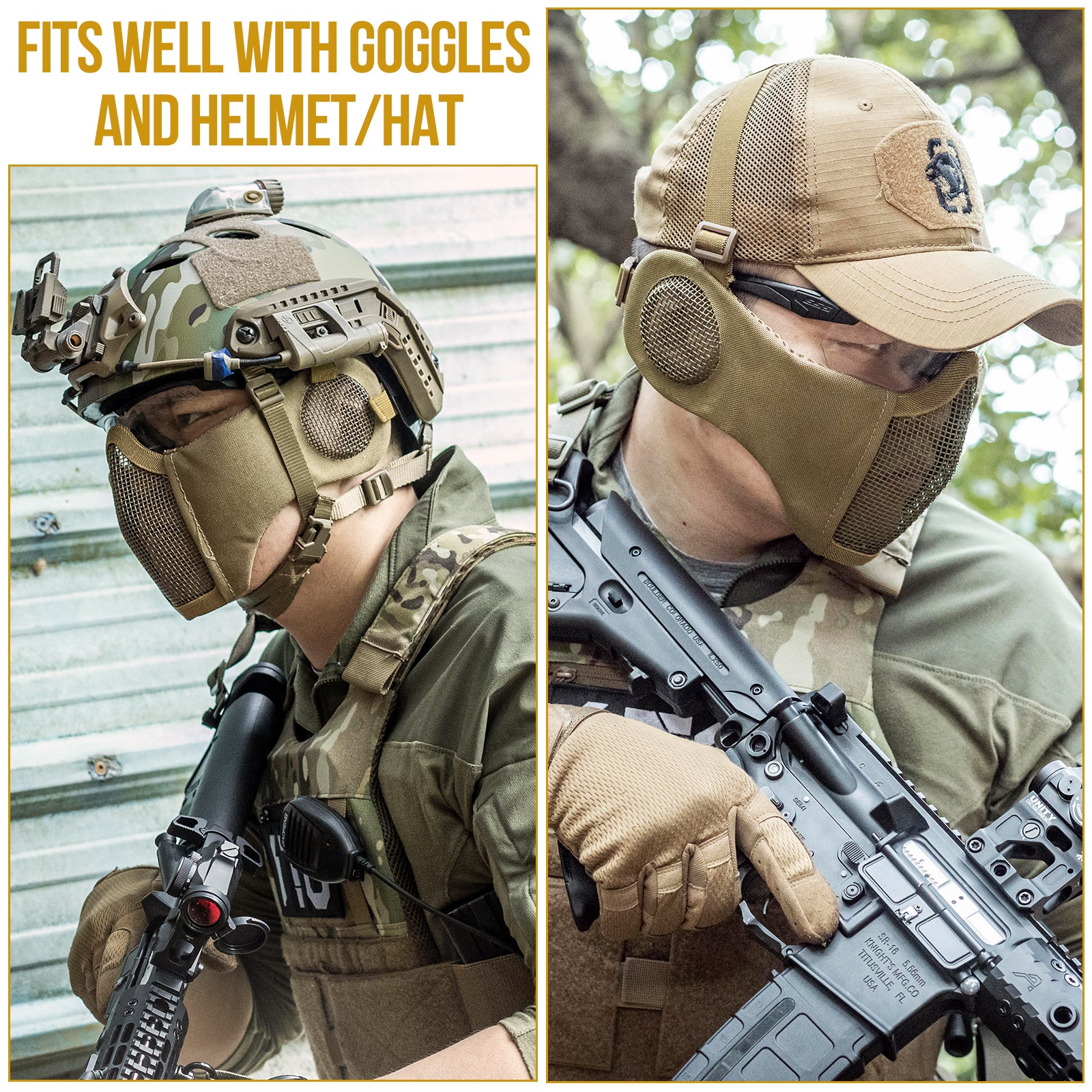 RAGE Airsoft Mask 05 丨 With Ear protection & foldable