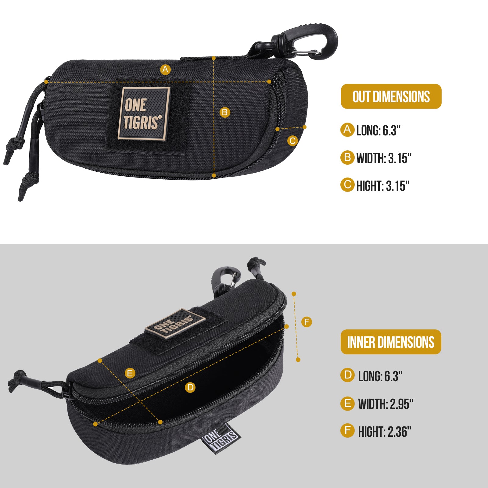 Glasses Case 04 丨 MOLLE System & Two-Way Zipper