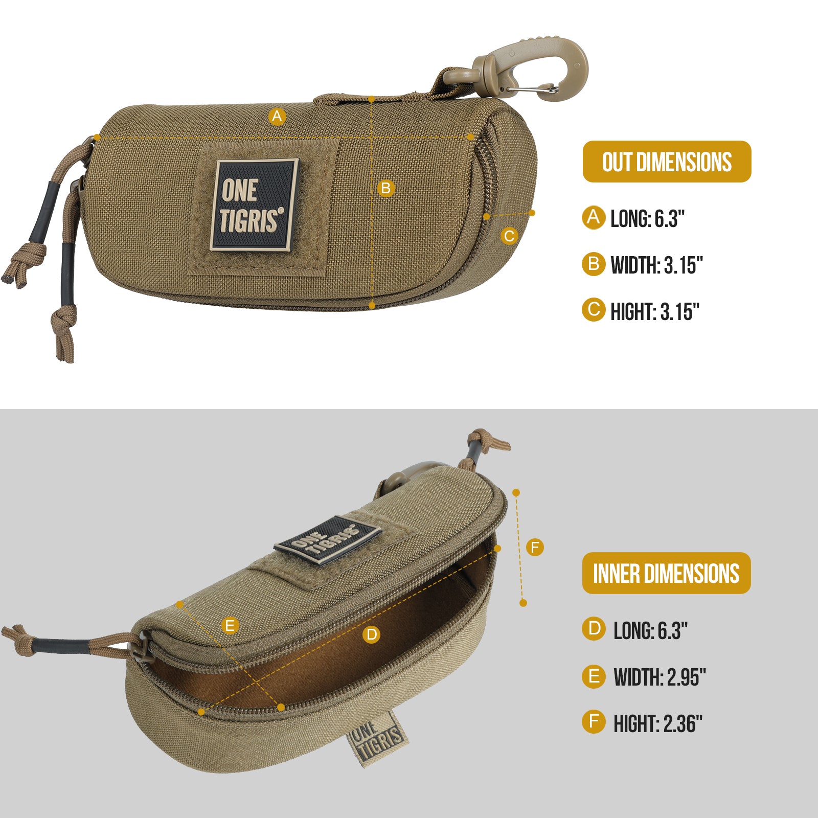 Glasses Case 04 丨 MOLLE System & Two-Way Zipper