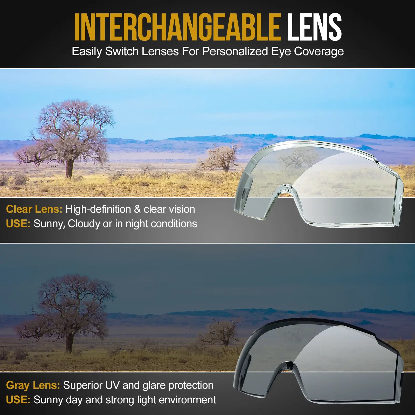 Shooting Safety Goggles 11 丨Anti-Fog & Sunglasses