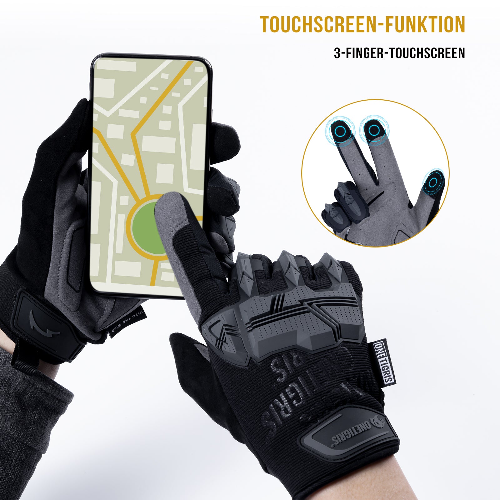 Tactical Motorcycle Gloves丨Touchscreen & PVC Protection