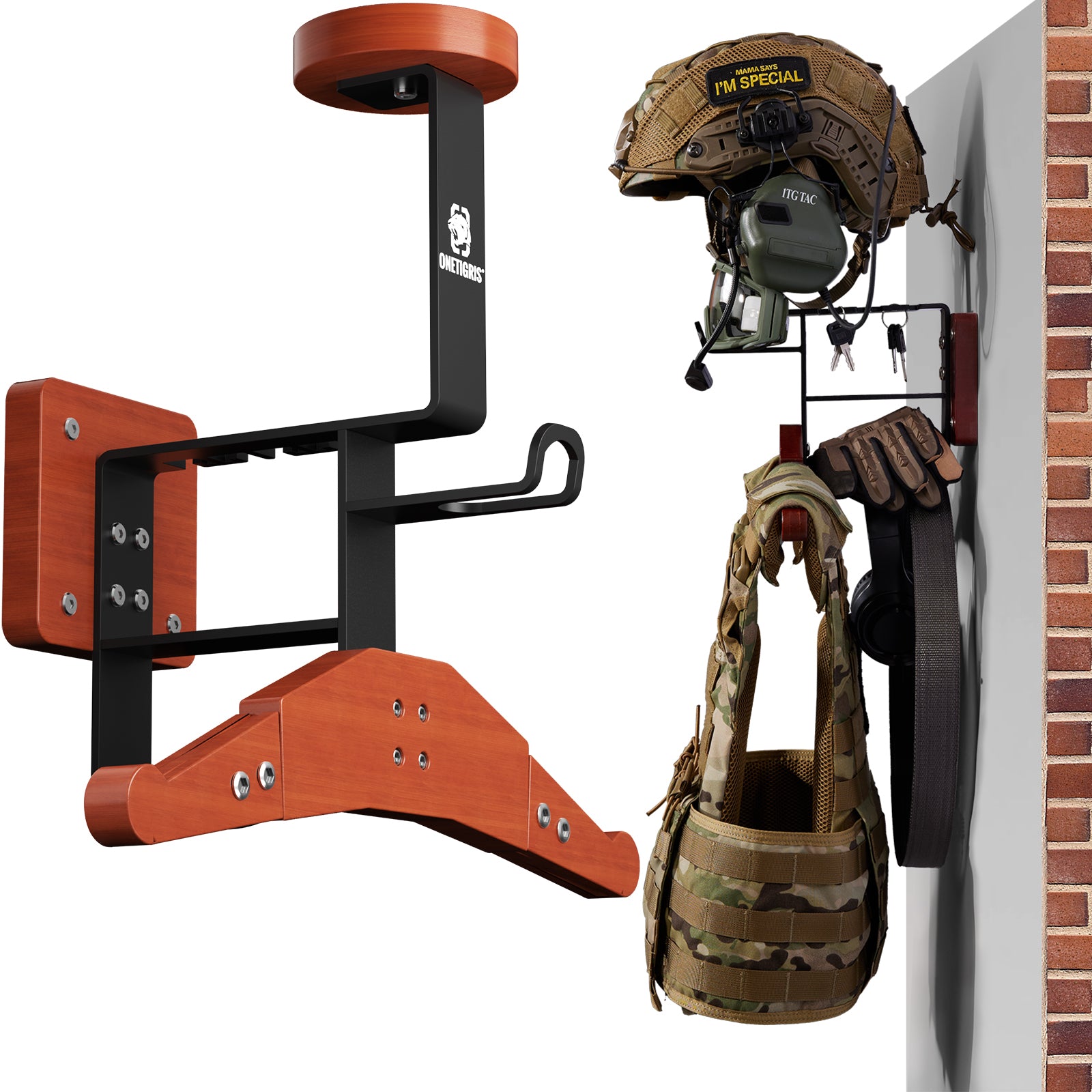 Tactical Gear Wall Mount 15 丨 With Panel rack hook & 59KG Load Capacity