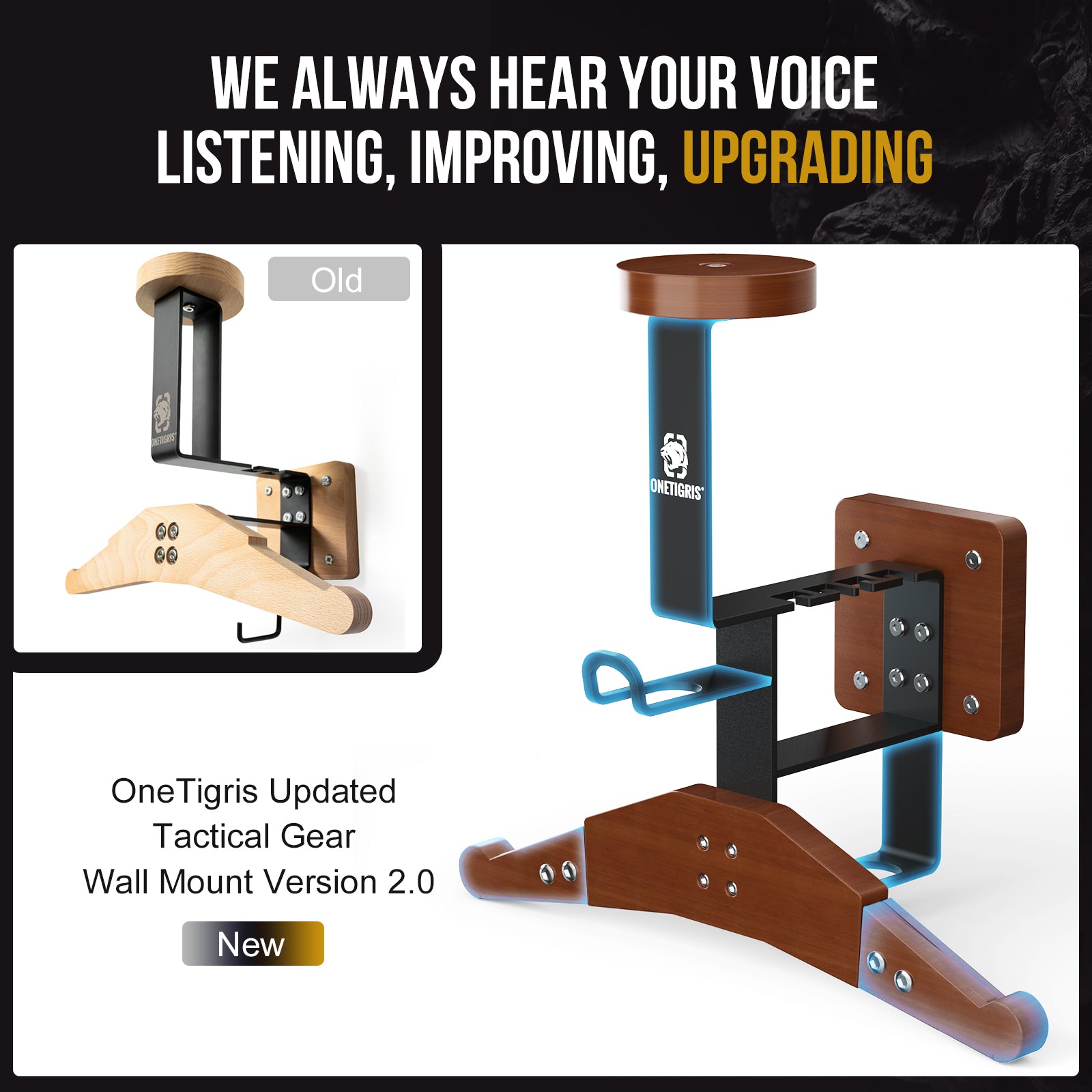 Tactical Gear Wall Mount 15 丨 With Panel rack hook & 59KG Load Capacity