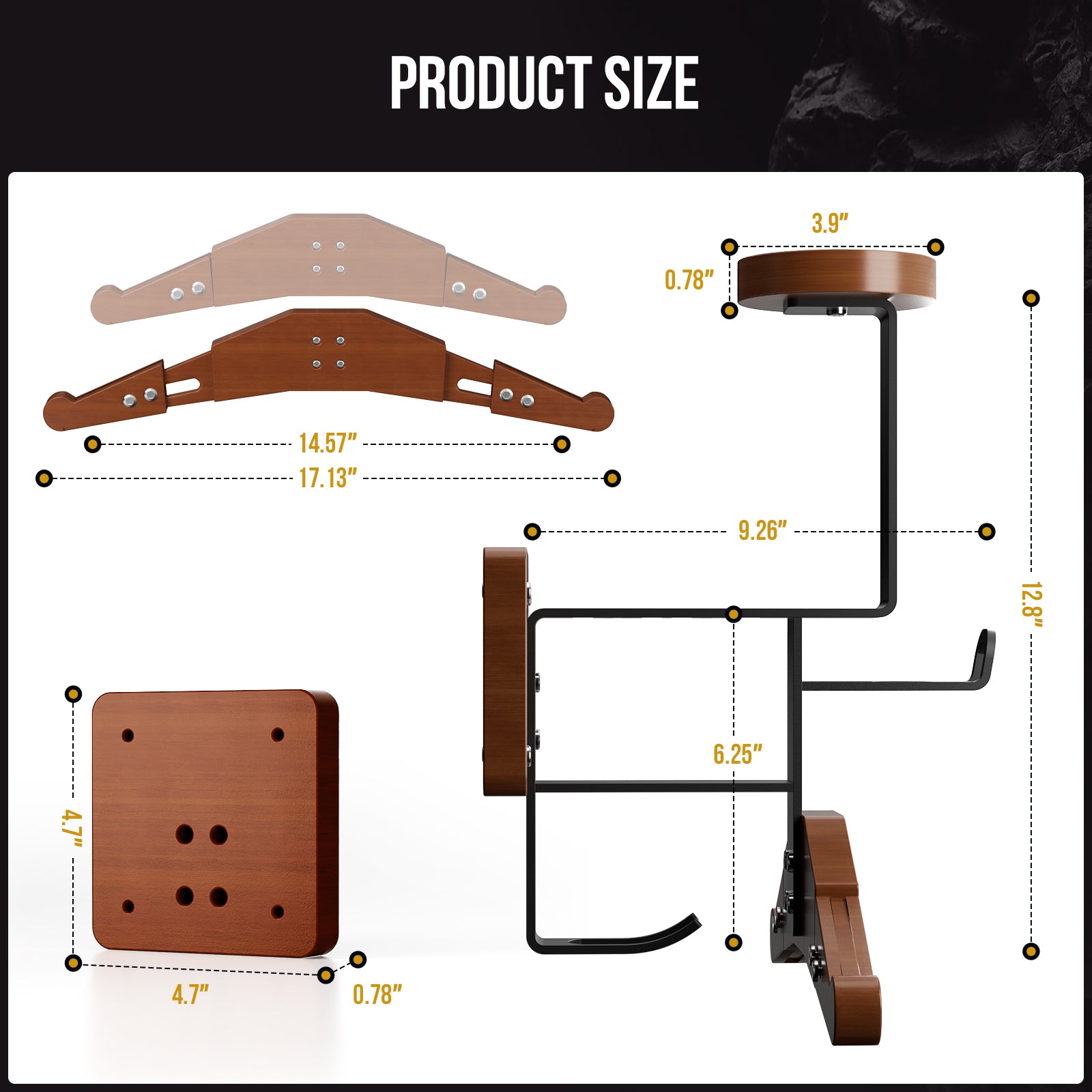 Tactical Gear Wall Mount 15 丨 With Panel rack hook & 59KG Load Capacity