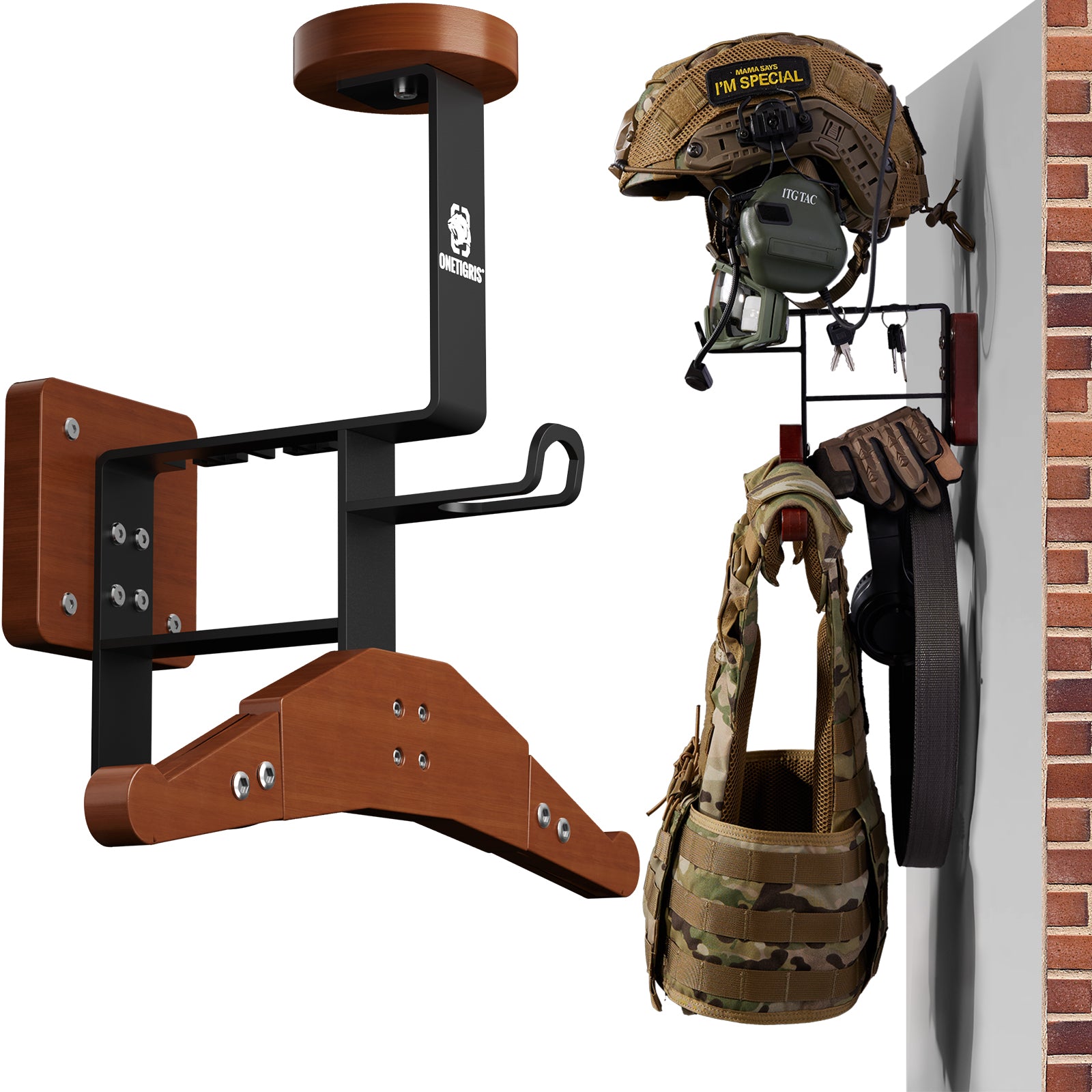 Tactical Gear Wall Mount 15 丨 With Panel rack hook & 59KG Load Capacity