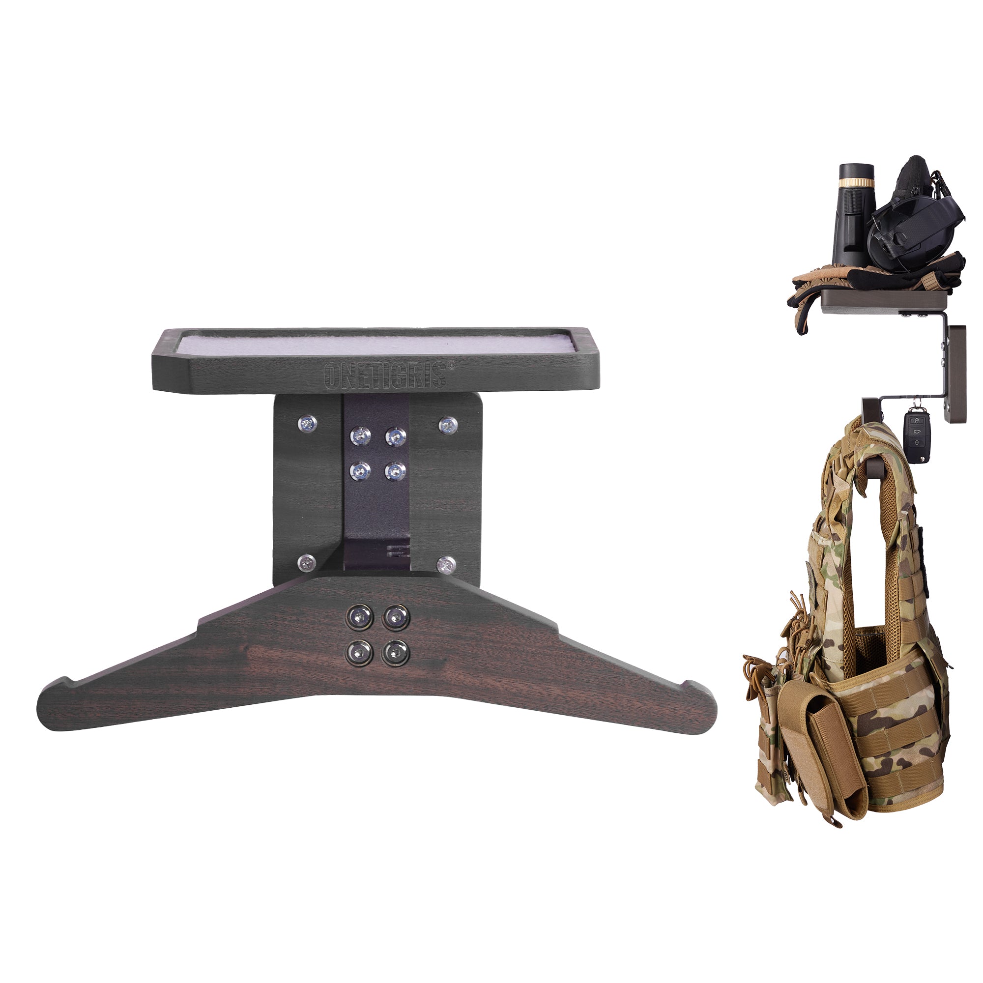 Tactical Gear Wall Mount 09 丨 With Square Tray & 24KG Load Capacity
