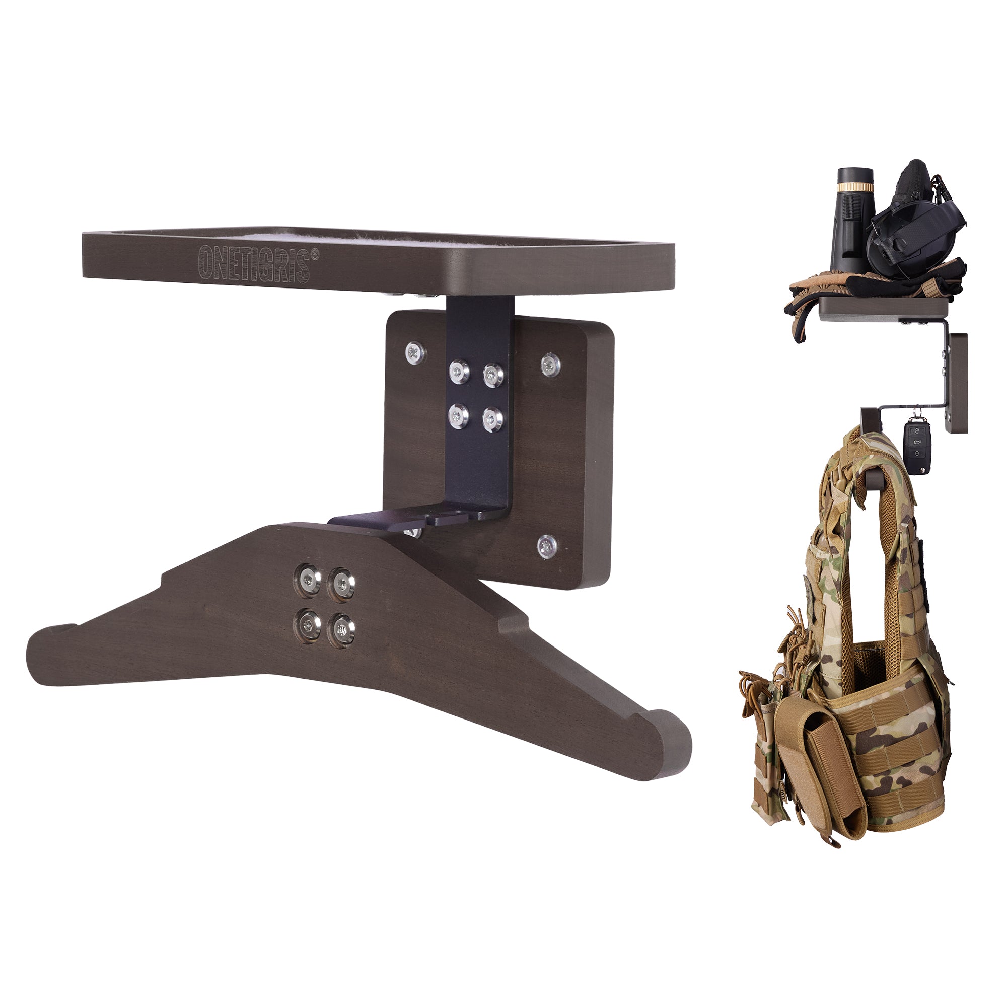 Tactical Gear Wall Mount 09 丨 With Square Tray & 24KG Load Capacity