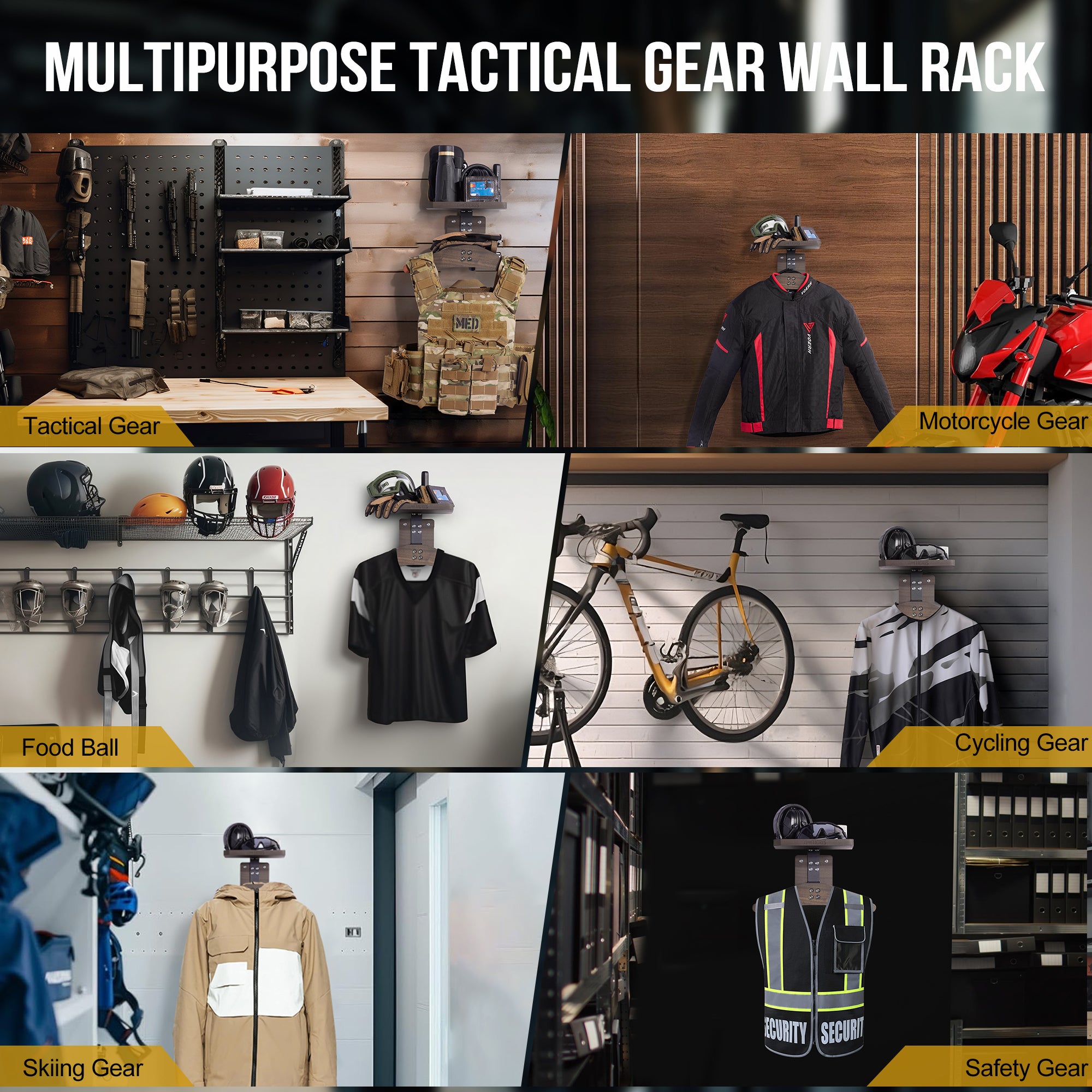 Tactical Gear Wall Mount 09 丨 With Square Tray & 24KG Load Capacity