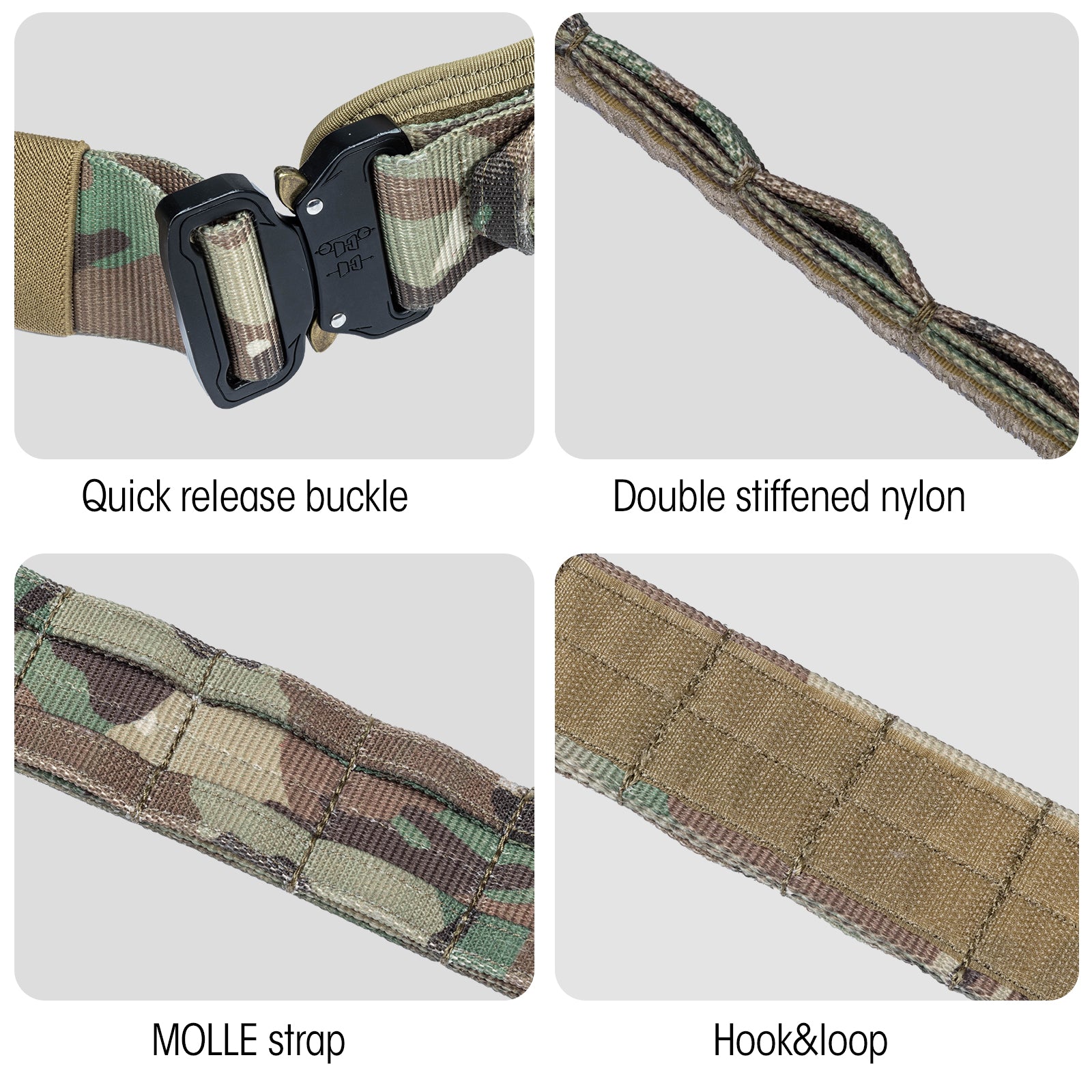Tactical Belt Set 3-Piece | 2-in-1 MOLLE Battle Belt with Inner Belt & Anti-Slip Pad