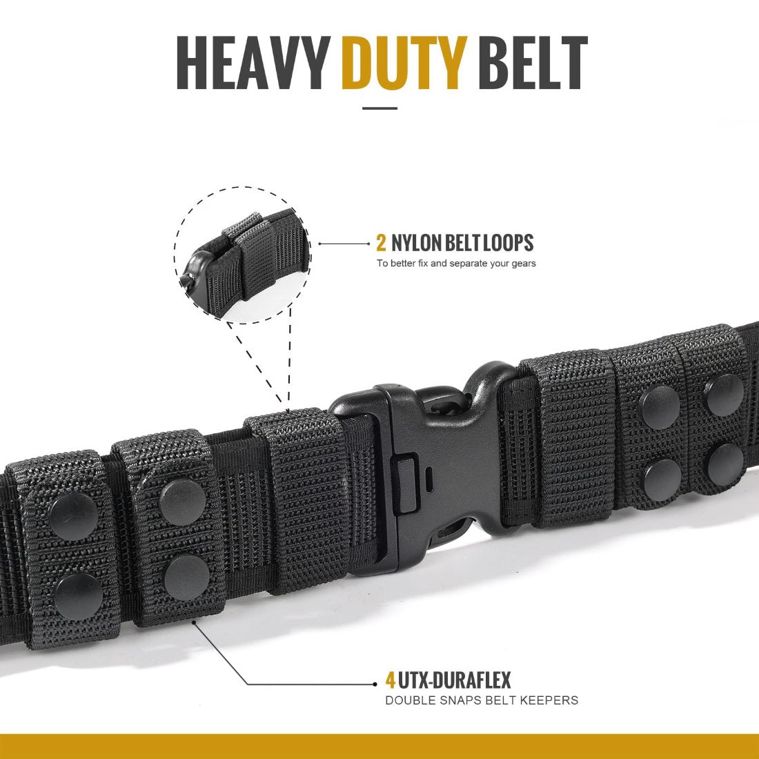 VISMIX 2" Heavy Duty Police Duty Belt with 4 Belt Keepers
