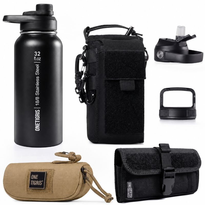 OneTigris 12th Anniversary Tactical Gift Set | 32oz Water Bottle + Phone Pouch + Glasses Case + Limited Edition Patch