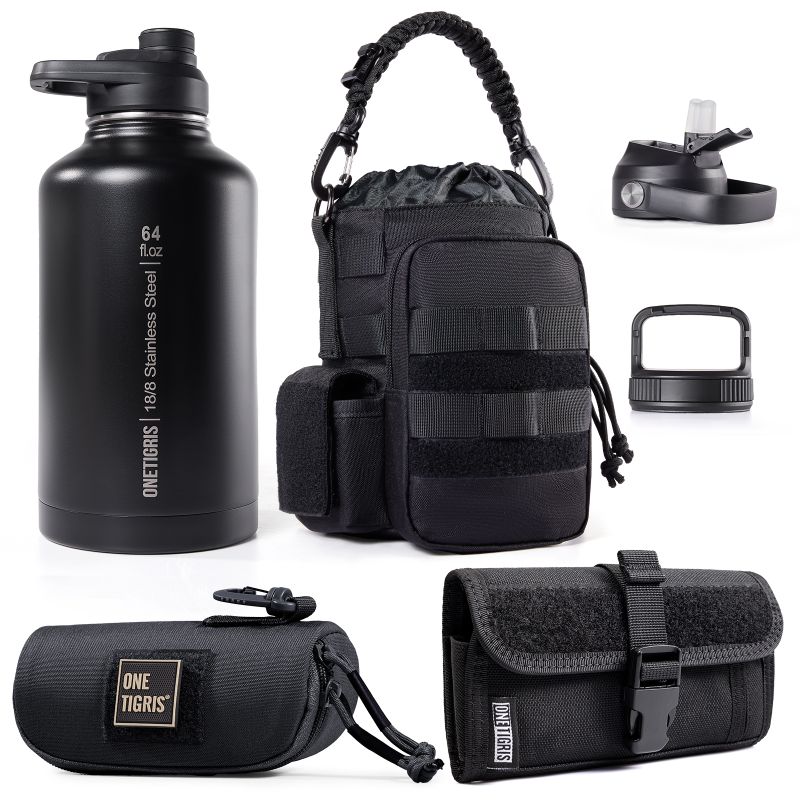OneTigris 12th Anniversary Tactical Gift Set  | 64oz Water Bottle + Phone Pouch + Glasses Case + Limited Edition Patch