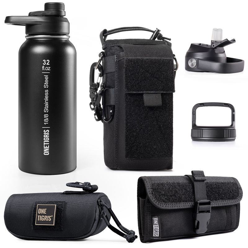 OneTigris 12th Anniversary Tactical Gift Set | 32oz Water Bottle + Phone Pouch + Glasses Case + Limited Edition Patch