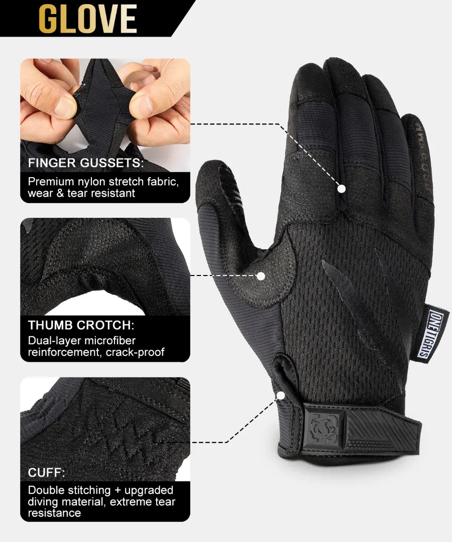 OneTigris Tactical Full Finger Gloves
