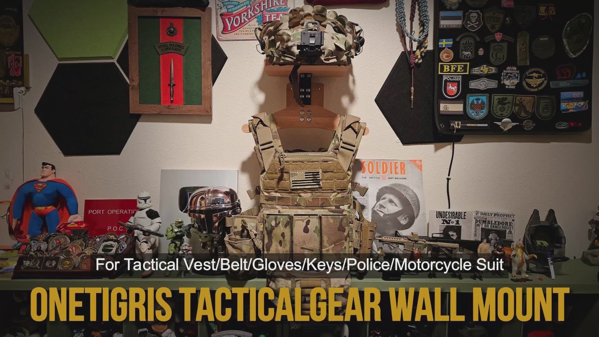 Tactical Gear Wall Mount 09 丨 With Square Tray & 24KG Load Capacity