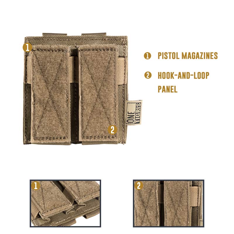 T.A.G. Shingle Pistol Mag Pouch(2連) Tag Molle Tactical Double Shingle Pistol Enhanced Magazine