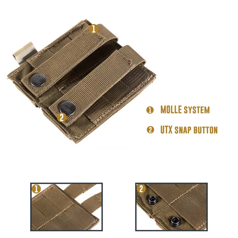 OneTigris Double Pistol Mag Pouch with Front Loop Panel