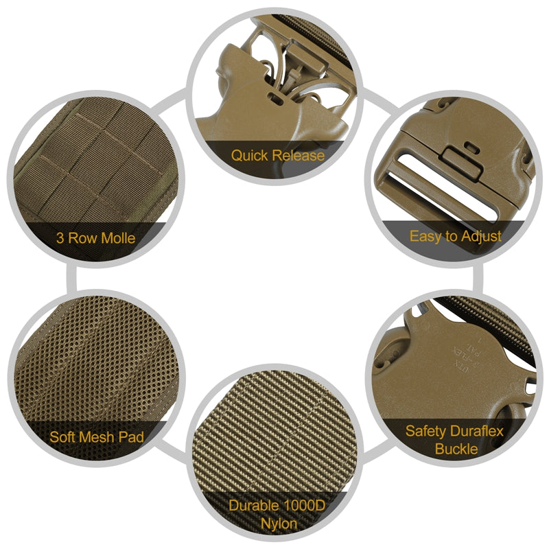 Padded Waist Belt 02 丨MOLLE System & Adjustable Fit