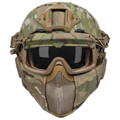 Fast 3-in-1 Tactical Helmet Set  丨Goggles & Mesh Mask Combo